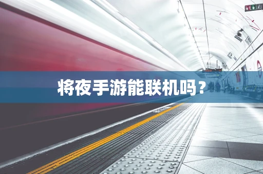 将夜手游能联机吗？