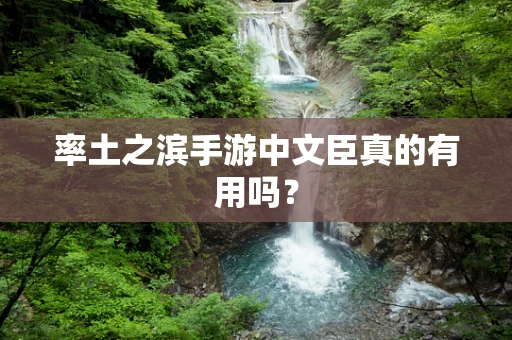 率土之滨手游中文臣真的有用吗？