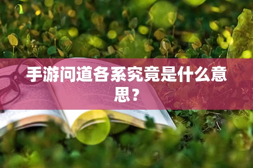 手游问道各系究竟是什么意思？