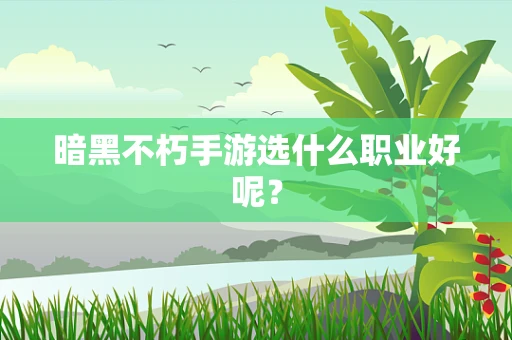 暗黑不朽手游选什么职业好呢？