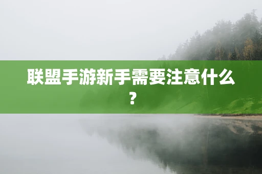 联盟手游新手需要注意什么？